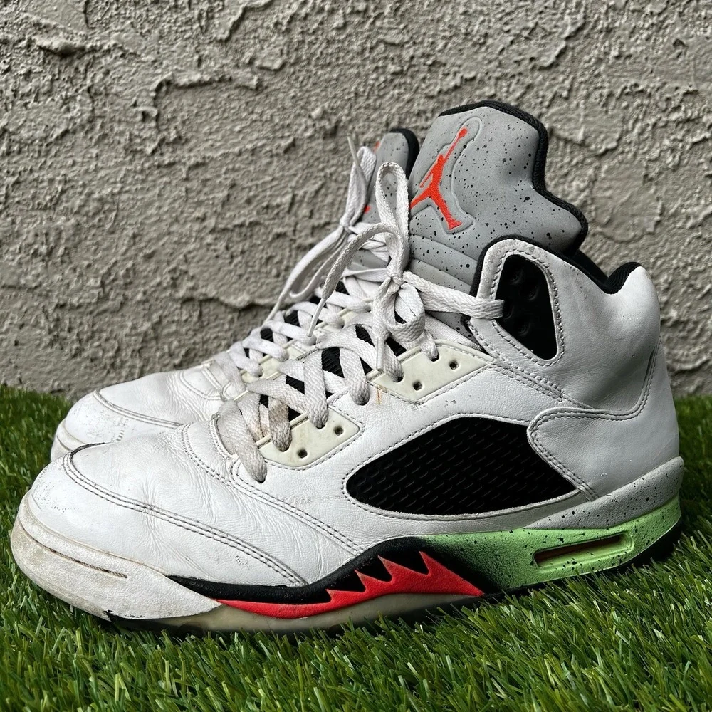Nike Shoes Men Size 12 Air Jordan 5 V Retro Pro Stars White Poison 136027-115